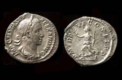 Severus Alexander, Denarius, Pax reverse